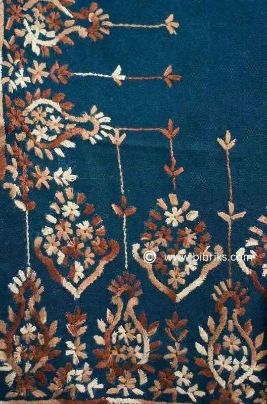 Kashmiri Wool Shawl – Pyramid Hand Embroidery | Heavyweight 460g | Made in Swat