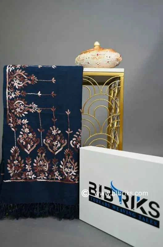 Kashmiri Wool Shawl – Pyramid Hand Embroidery | Heavyweight 460g | Made in Swat