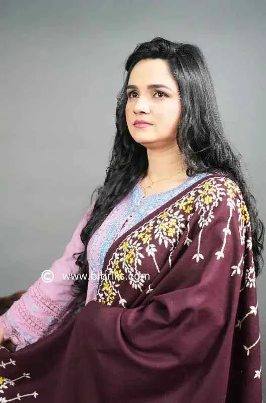 Kashmiri Wool Shawl – Pyramid Hand Embroidery | Heavyweight 460g | Made in Swat
