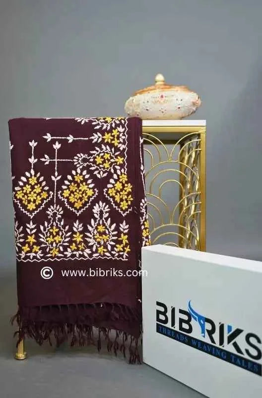 Kashmiri Wool Shawl – Pyramid Hand Embroidery | Heavyweight 460g | Made in Swat