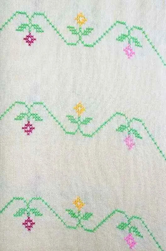Lightweight Handloom Wool Shawl – Bela Flower Cross-Stitch Embroidery | Ethical & Elegant | Made in Swat