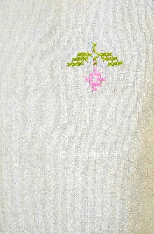 Lightweight Handloom Wool Shawl – Bela Flower Cross-Stitch Embroidery | Ethical & Elegant | Made in Swat