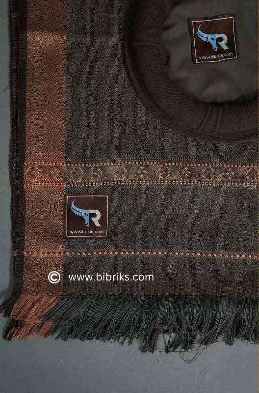 Handcrafted Shawl & Pakol Set for Boys (Ages 3–7) – Grey with Black Accents | Made in Pakistan
