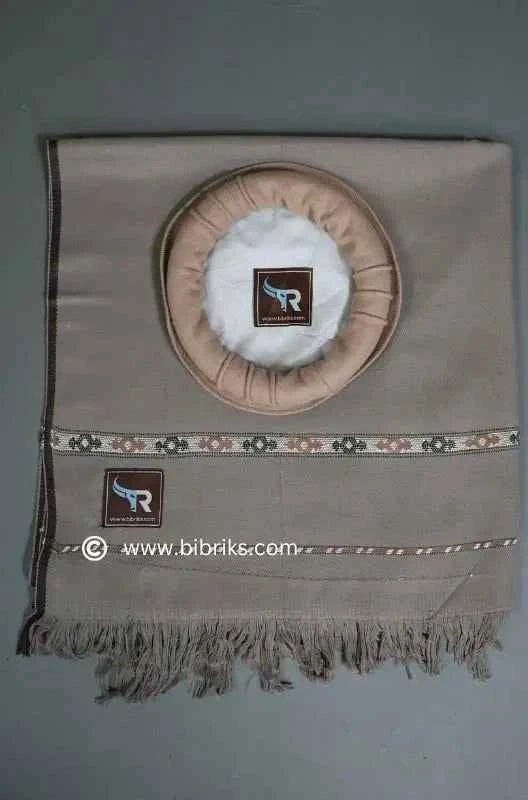 Premium Handcrafted Shawl & Pakol Set for Boys (Ages 3–7) – Light Brown | Made in Swat