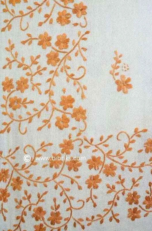 Embroidered Wool Shawl – All Side Border & Floral Patches | Handloom | Handmade in Swat