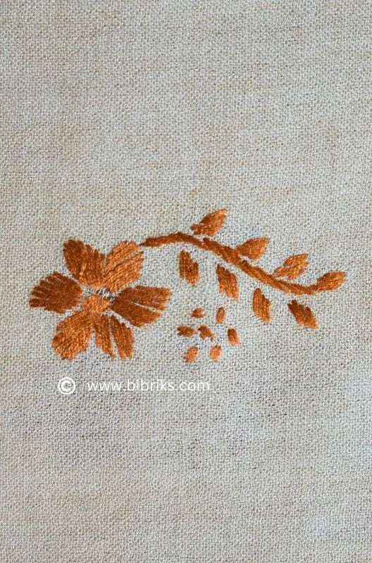 Embroidered Wool Shawl – All Side Border & Floral Patches | Handloom | Handmade in Swat