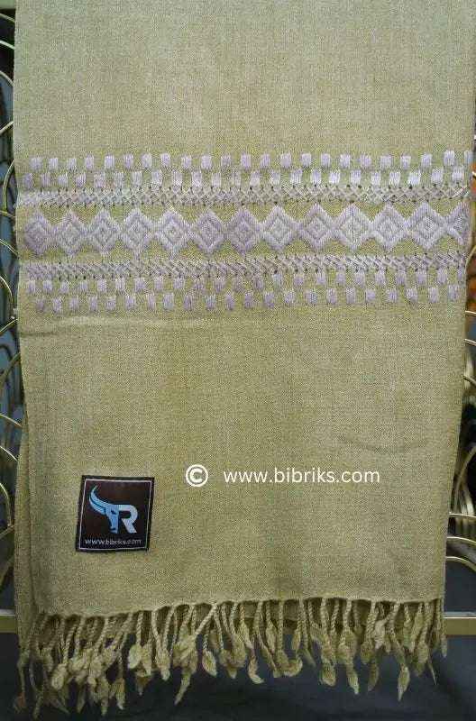 48-Threads Handloom Wool Shawl | Lightweight with Machine Embroidery | Ethically Made