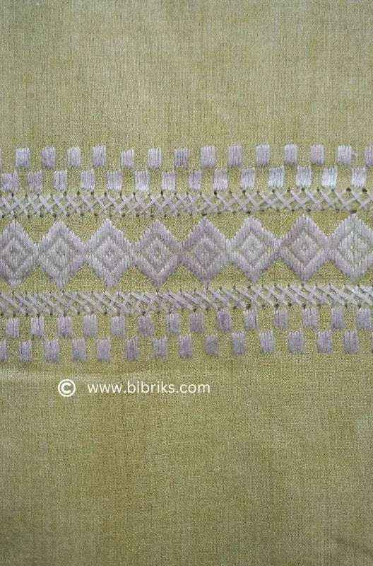 48-Threads Handloom Wool Shawl | Lightweight with Machine Embroidery | Ethically Made