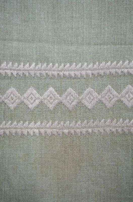 48-Threads Handloom Wool Shawl | Lightweight with Machine Embroidery | Ethically Made