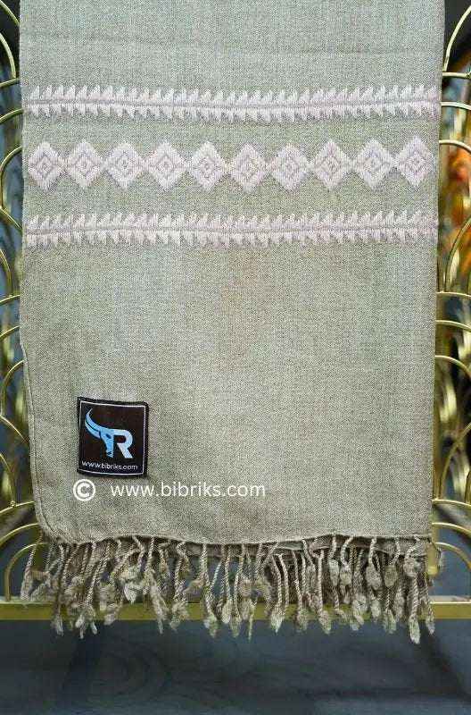 48-Threads Handloom Wool Shawl | Lightweight with Machine Embroidery | Ethically Made