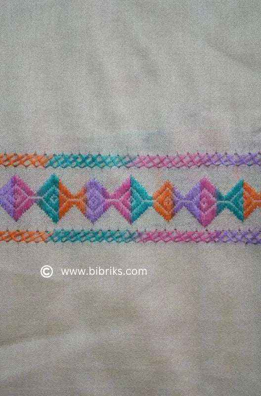 48-Threads Handloom Wool Shawl | Lightweight with Machine Embroidery | Ethically Made