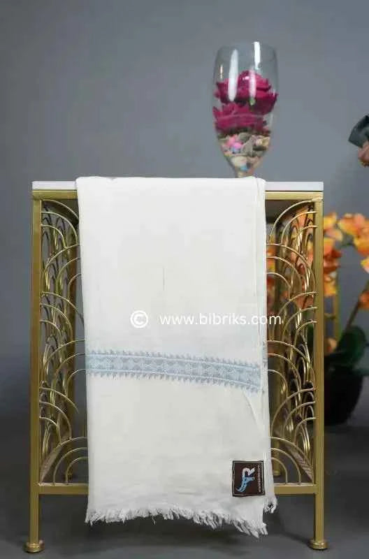 48-Threads Handloom Wool Shawl | Lightweight with Machine Embroidery | Ethically Made