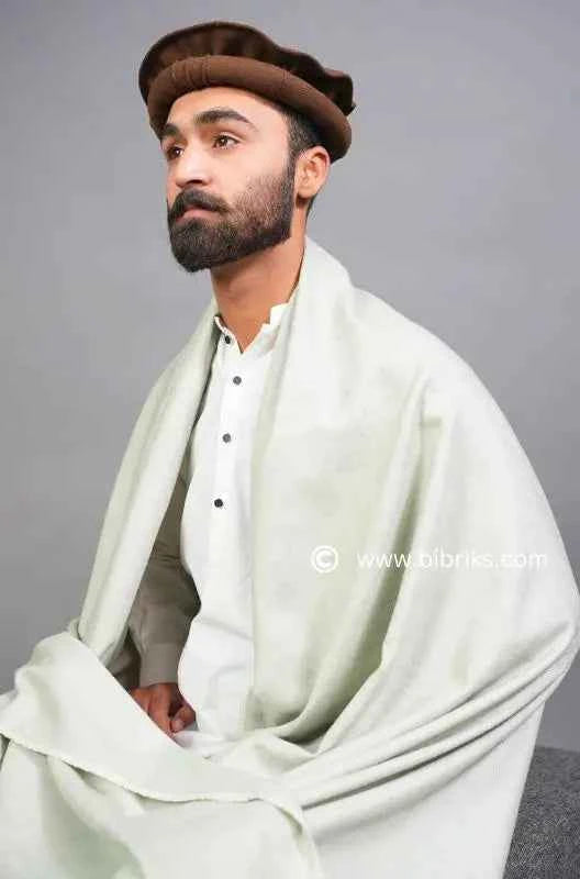 Imported Korean Wool Shawl – Handcrafted in Swat | Square Line Texture | 680g