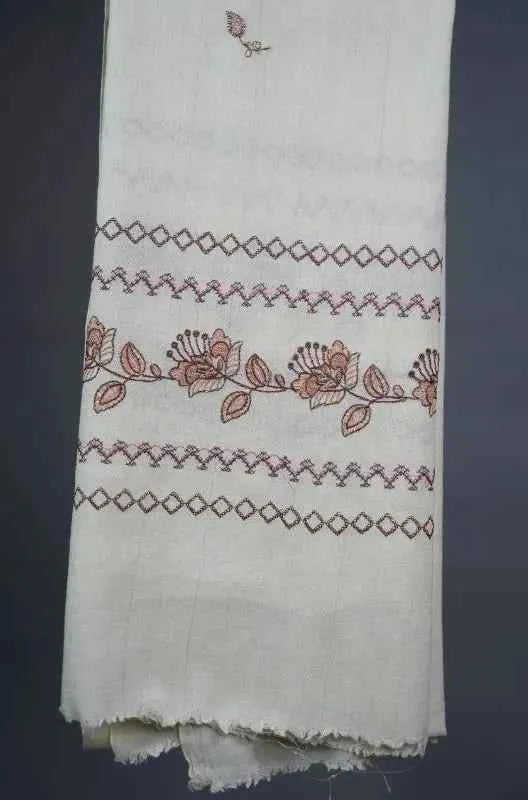 Machine-Embroidered Floral Handloom Shawl | Full Size | Lightweight & Affordable | Made in Swat