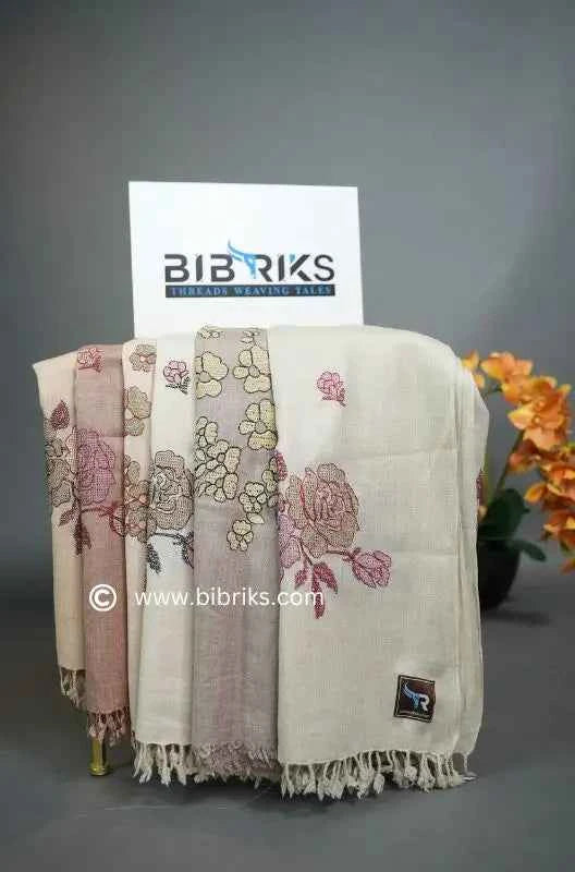 Machine-Made Handloom-Based Floral Shawl | Full-Size | Lightweight | Made in Swat