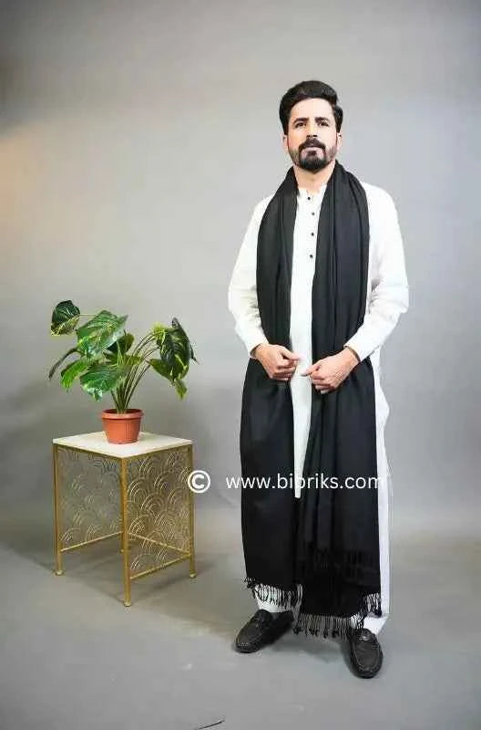 Marino Swati Wool Shawl – Grade 72 Triple - 14 Micron Ultra Fine Wool | 4.5x9 ft Shawl for men