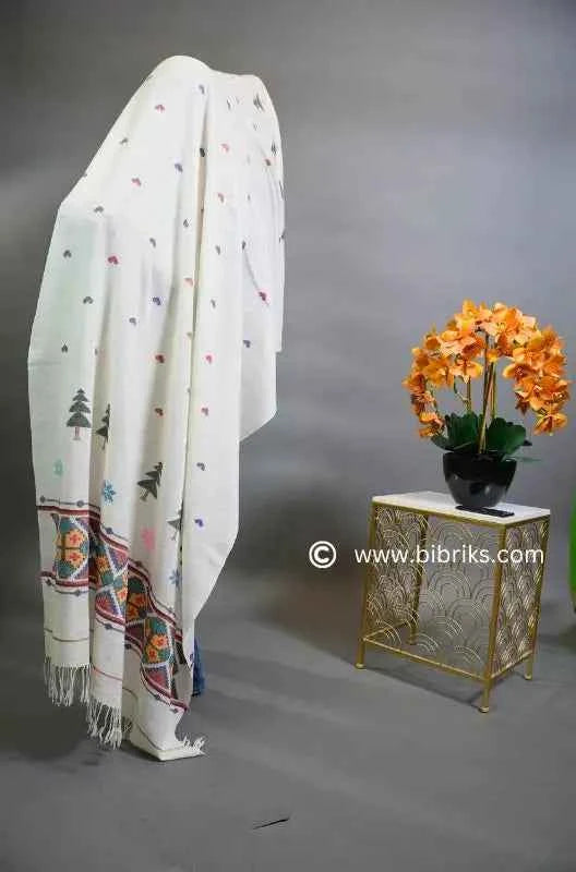 Exhibition-Quality Patti Shawl – Handwoven Masterpiece from Swat | Scenic & Heart Motif | 310g