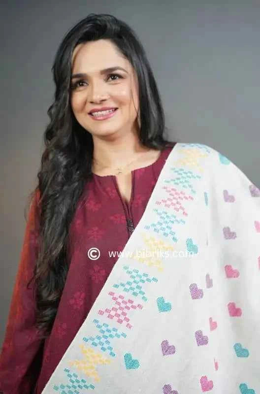 Exhibition-Quality Patti Shawl – Handwoven Masterpiece from Swat | Scenic & Heart Motif | 310g