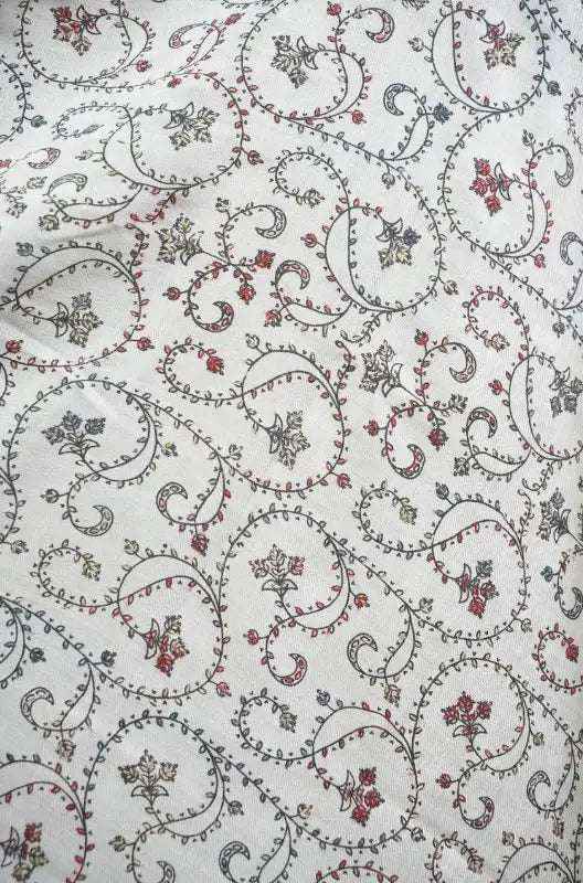 Handloom Shawl with Printed Base & Needle Embroidery – Crafted in Swat