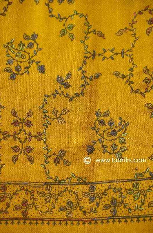 Handloom Shawl with Printed Base & Needle Embroidery – Crafted in Swat