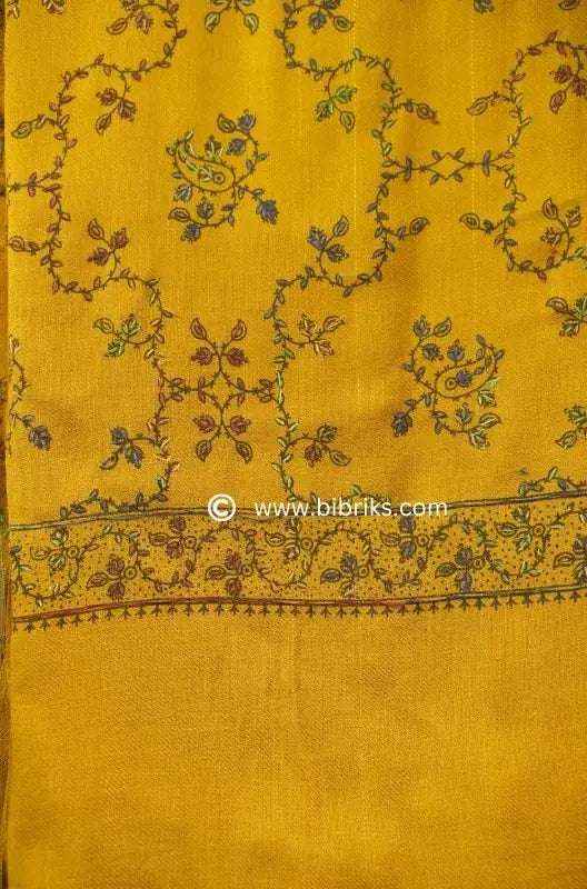 Handloom Shawl with Printed Base & Needle Embroidery – Crafted in Swat