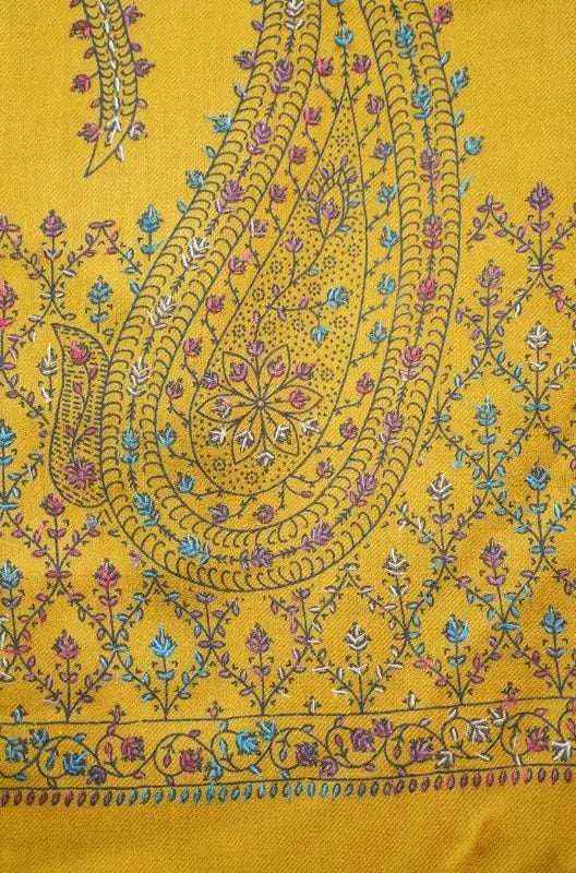 Exquisite Handcrafted Floral Needle Embroidered Scarf: Artistry from Salampur Swat