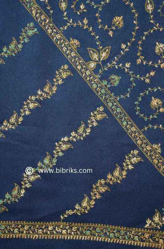 Exquisite Handcrafted Floral Needle Embroidered Scarf: Artistry from Salampur Swat