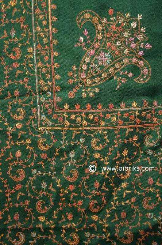 Exquisite Handcrafted Floral Needle Embroidered Scarf: Artistry from Salampur Swat