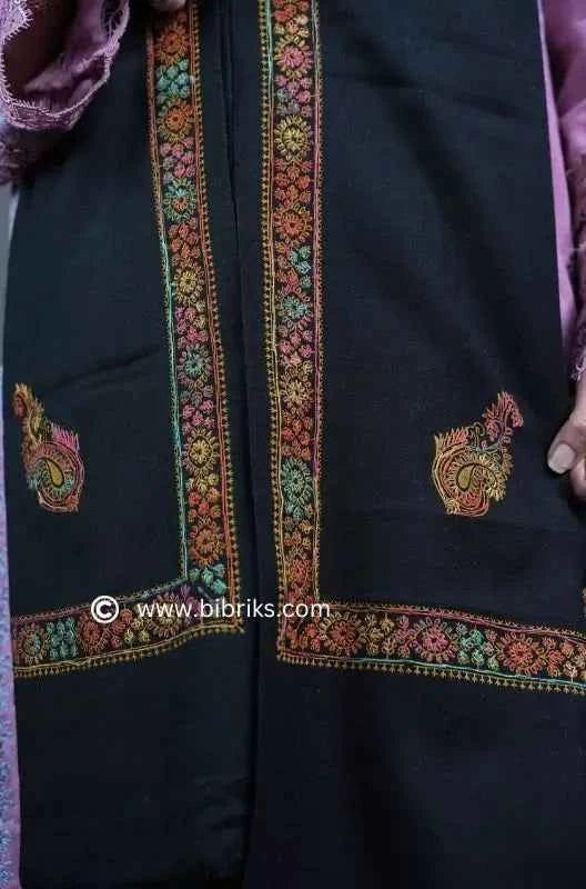 Exquisite Handcrafted Floral Needle Embroidered Scarf: Artistry from Salampur Swat