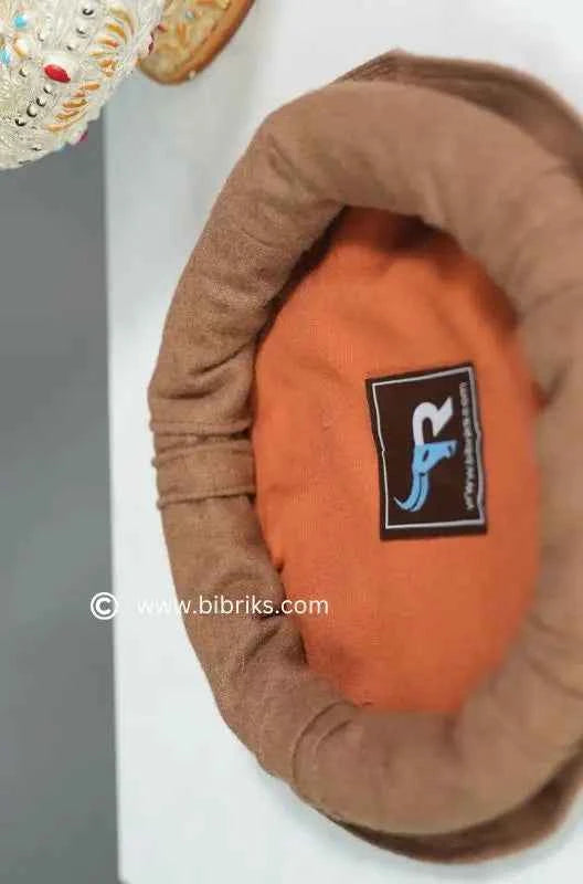 Handcrafted Lite Brown Swati Pakol for Men | Traditional Wool Cap