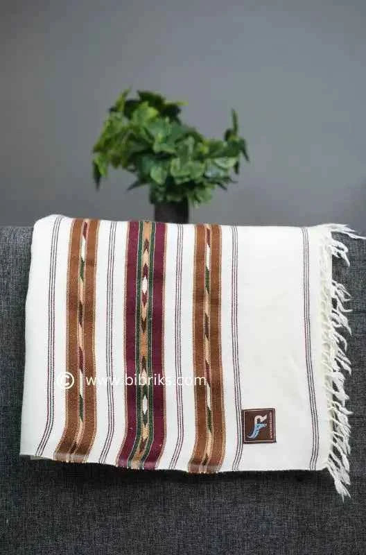 Three-Border Angora Wool Shawl – Handcrafted Luxury | 4.5x9 ft | Made in Swat