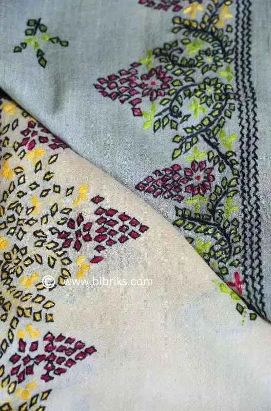 Handloom Wool Kashmiri Shawl – Heavy Border Embroidery | Ethical, Elegant & Lightweight | Made in Swat