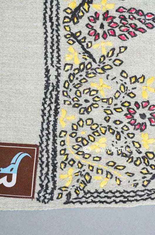 Handloom Wool Kashmiri Shawl – Heavy Border Embroidery | Ethical, Elegant & Lightweight | Made in Swat